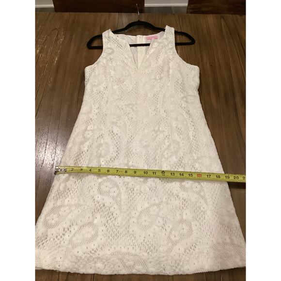 Lilly Pulitzer Augusta Shift sleeveless mini Dress White Lace size 10 - Picture 8 of 10